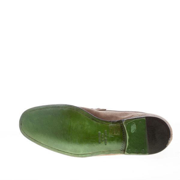 GREEN GEORGE uomo mocassino penny in camoscio BEIGE. Suola cuoio - immagine 8