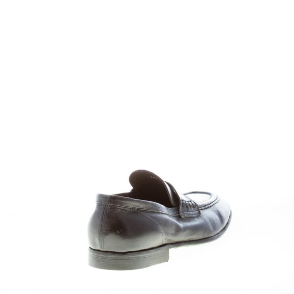 GREEN GEORGE uomo mocassino penny in pelle NERO. Suola cuoio - immagine 3