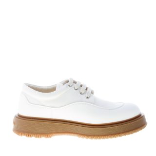 HOGAN uomo derby stringato Untraditional 3R Recycle in canvas e pelle AVORIO