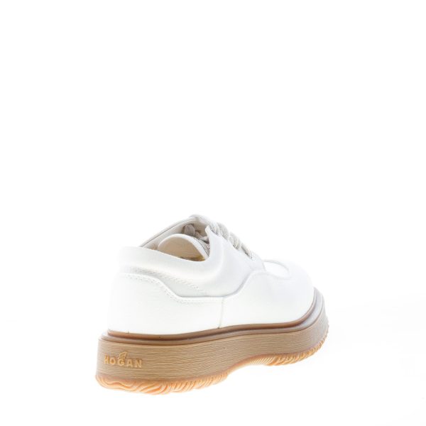 HOGAN uomo derby stringato Untraditional 3R Recycle in canvas e pelle AVORIO - immagine 3