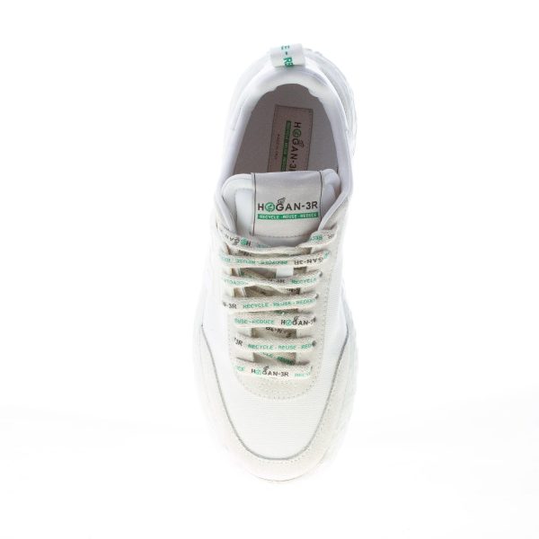 HOGAN donna 3R Recycle sneaker in camoscio e tessuto BIANCO - immagine 7