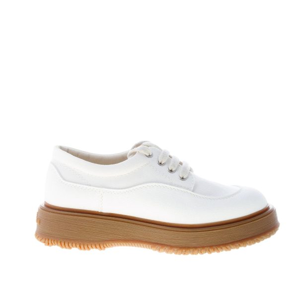 HOGAN donna derby stringato Untraditional 3R Recycle in canvas e pelle AVORIO