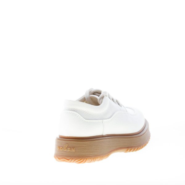 HOGAN donna derby stringato Untraditional 3R Recycle in canvas e pelle AVORIO - immagine 3