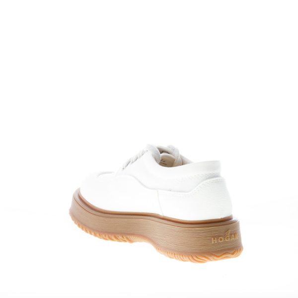 HOGAN donna derby stringato Untraditional 3R Recycle in canvas e pelle AVORIO - immagine 4