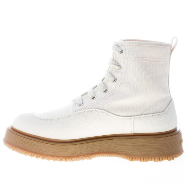 HOGAN donna stivaletto stringato Untraditional 3R Recycle in canvas e pelle AVORIO - immagine 5