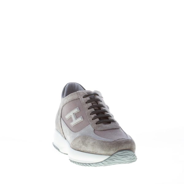 HOGAN uomo Interactive sneaker in camoscio e canvas GRIGIO più nero - immagine 2
