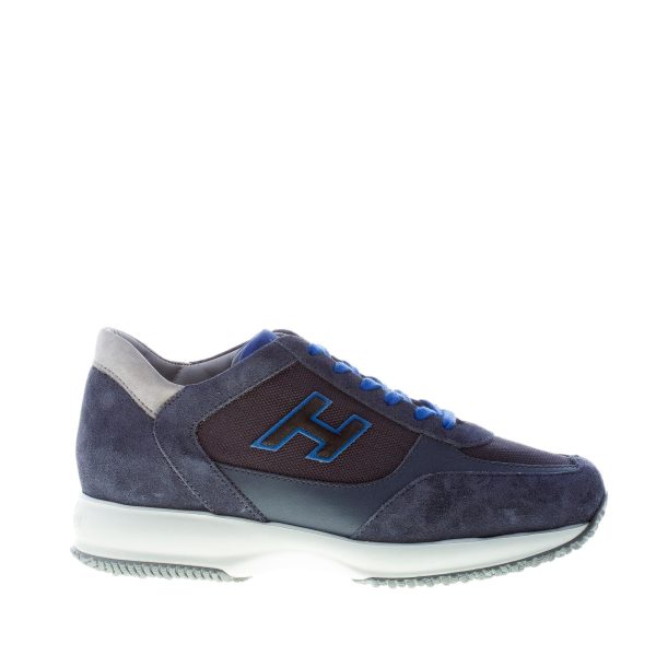 HOGAN uomo Interactive sneaker in camoscio e tessuto BLU COBALTO