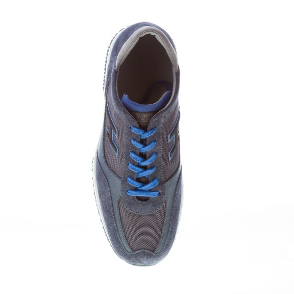 HOGAN uomo Interactive sneaker in camoscio e tessuto BLU COBALTO - immagine 7