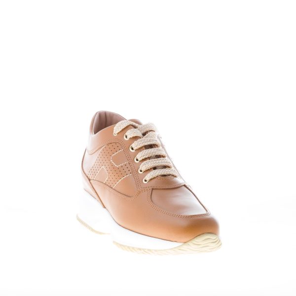 HOGAN donna Interactive sneaker in pelle CUOIO con H forata - immagine 2