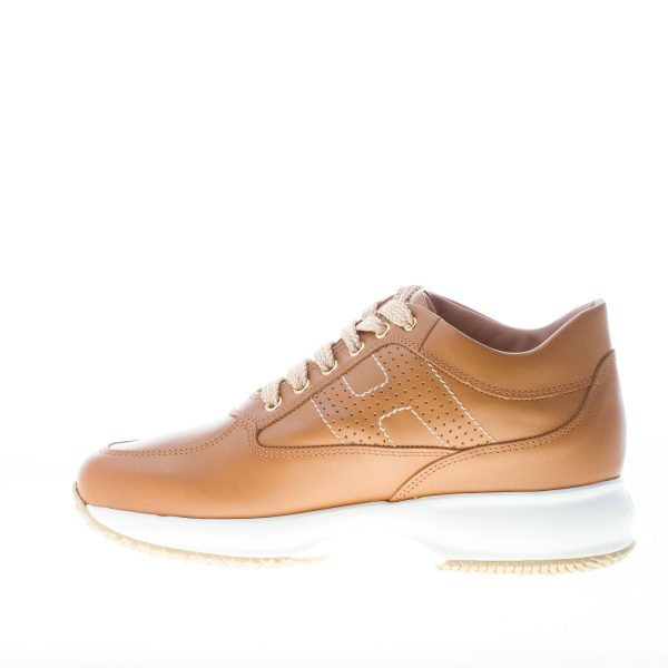 HOGAN donna Interactive sneaker in pelle CUOIO con H forata - immagine 5