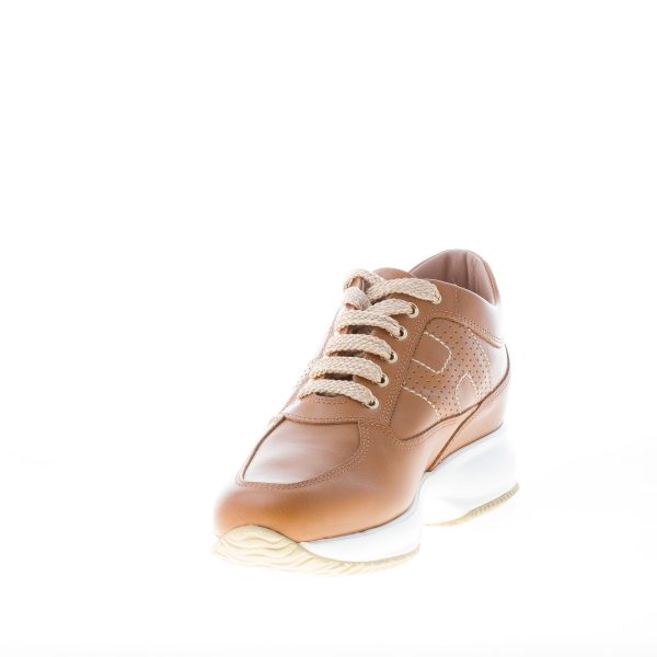 HOGAN donna Interactive sneaker in pelle CUOIO con H forata - immagine 6