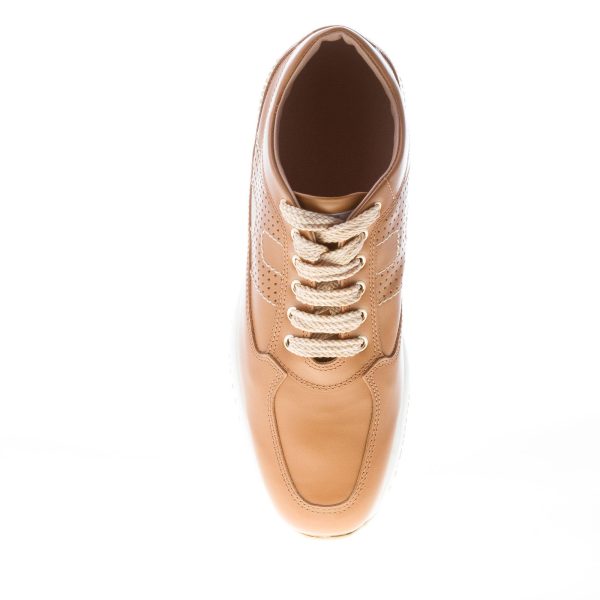 HOGAN donna Interactive sneaker in pelle CUOIO con H forata - immagine 7
