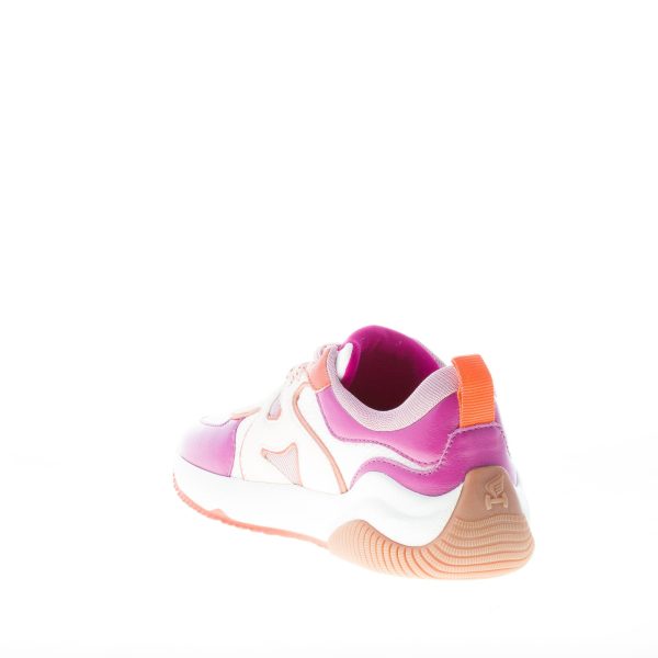 HOGAN donna sneaker H597 in pelle VIOLA e tessuto bianco - immagine 4