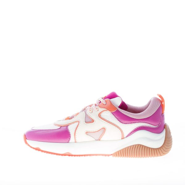 HOGAN donna sneaker H597 in pelle VIOLA e tessuto bianco - immagine 5