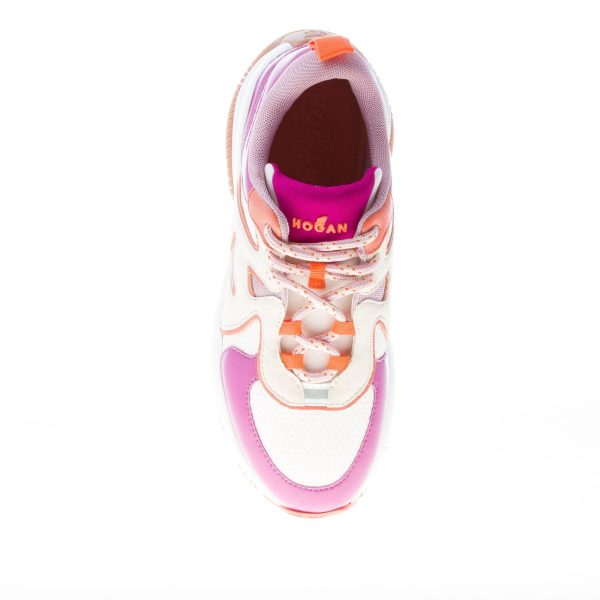 HOGAN donna sneaker H597 in pelle VIOLA e tessuto bianco - immagine 7