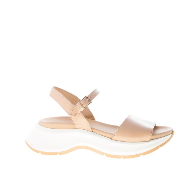 HOGAN donna H598 sandalo in pelle BEIGE. Suola oversize 5 cm