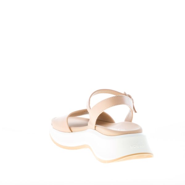 HOGAN donna H598 sandalo in pelle BEIGE. Suola oversize 5 cm - immagine 4