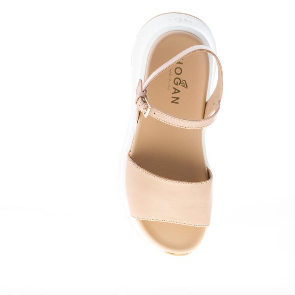 HOGAN donna H598 sandalo in pelle BEIGE. Suola oversize 5 cm - immagine 7