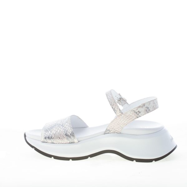 HOGAN donna H598 sandalo in stampa rettile BEIGE ARGENTO. Suola oversize 5 cm - immagine 5