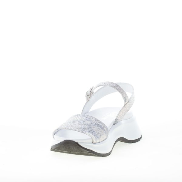 HOGAN donna H598 sandalo in stampa rettile BEIGE ARGENTO. Suola oversize 5 cm - immagine 6