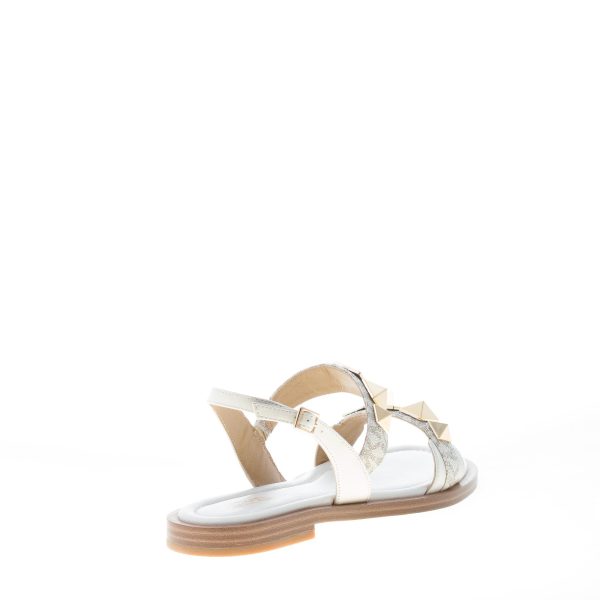 MICHAEL KORS donna sandalo Wren Flat in pelle stampata BIANCO con borchie. Tacco 2 cm - immagine 3