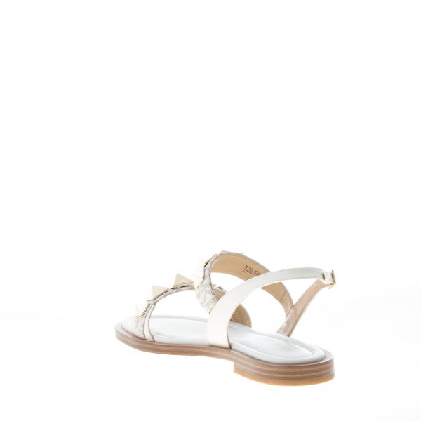 MICHAEL KORS donna sandalo Wren Flat in pelle stampata BIANCO con borchie. Tacco 2 cm - immagine 4