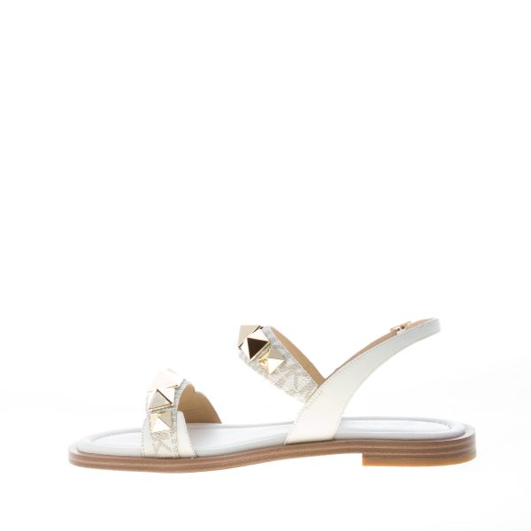 MICHAEL KORS donna sandalo Wren Flat in pelle stampata BIANCO con borchie. Tacco 2 cm - immagine 5
