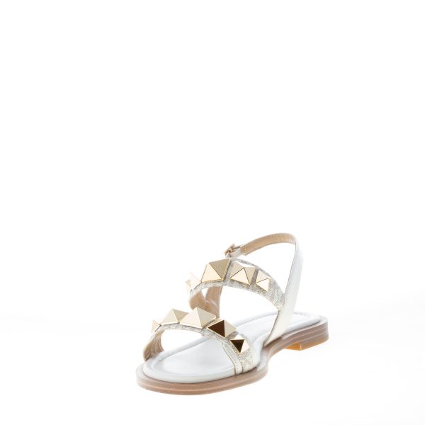 MICHAEL KORS donna sandalo Wren Flat in pelle stampata BIANCO con borchie. Tacco 2 cm - immagine 6