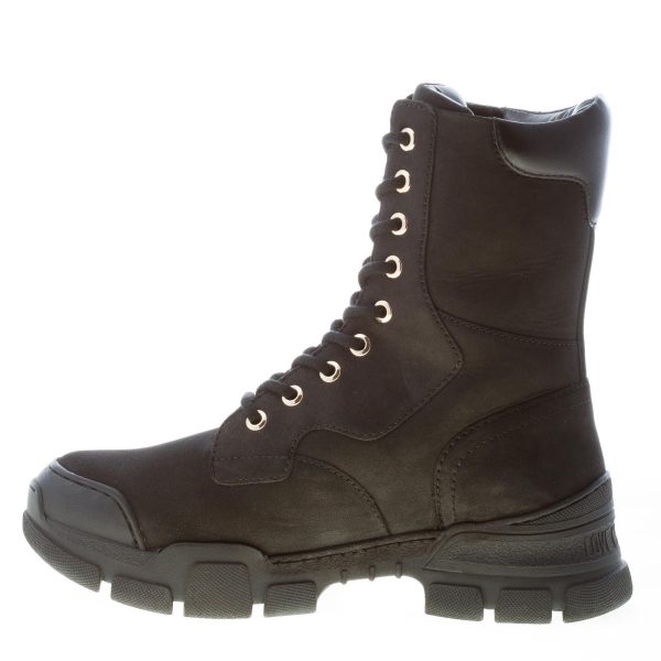 LOVE MOSCHINO donna sneaker tronchetto Trek45 in nabuk NERO con lacci - immagine 5