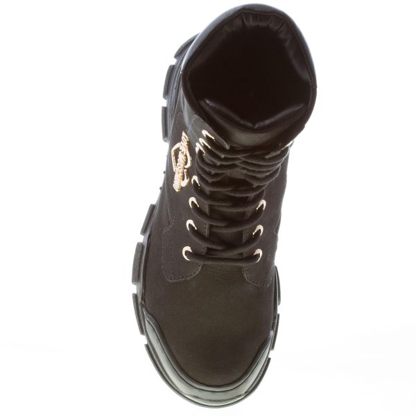 LOVE MOSCHINO donna sneaker tronchetto Trek45 in nabuk NERO con lacci - immagine 7