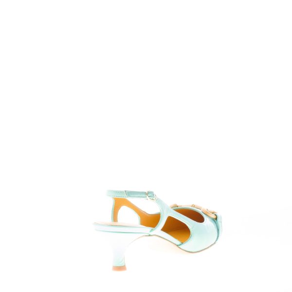 MARA BINI donna scarpa slingback Naomi in naplak ACQUAMARINA con morsetto. Tacco 5 cm - immagine 3