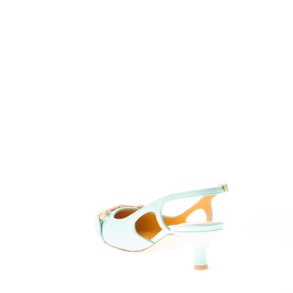 MARA BINI donna scarpa slingback Naomi in naplak ACQUAMARINA con morsetto. Tacco 5 cm - immagine 4