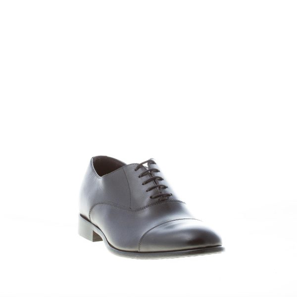 MIGLIORE uomo scarpa francesina in pelle NERO. Suola cuoio - immagine 2