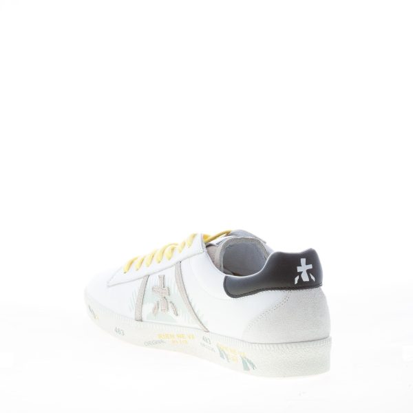 PREMIATA uomo sneaker ANDY 5501 in pelle BIANCO più nero e giallo - immagine 4