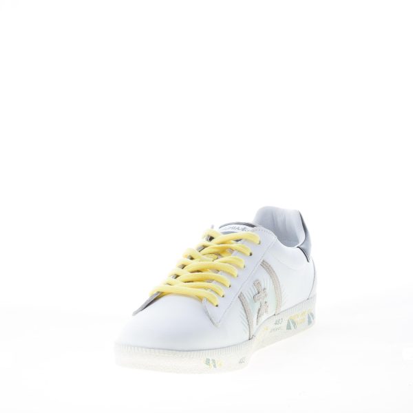 PREMIATA uomo sneaker ANDY 5501 in pelle BIANCO più nero e giallo - immagine 6