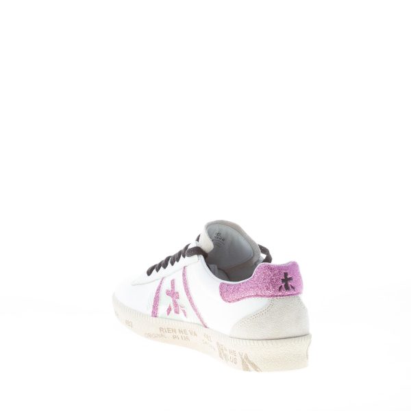 PREMIATA donna sneaker ANDY 5426 in pelle BIANCO più glitter viola - immagine 4