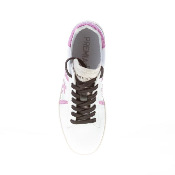 PREMIATA donna sneaker ANDY 5426 in pelle BIANCO più glitter viola - immagine 7