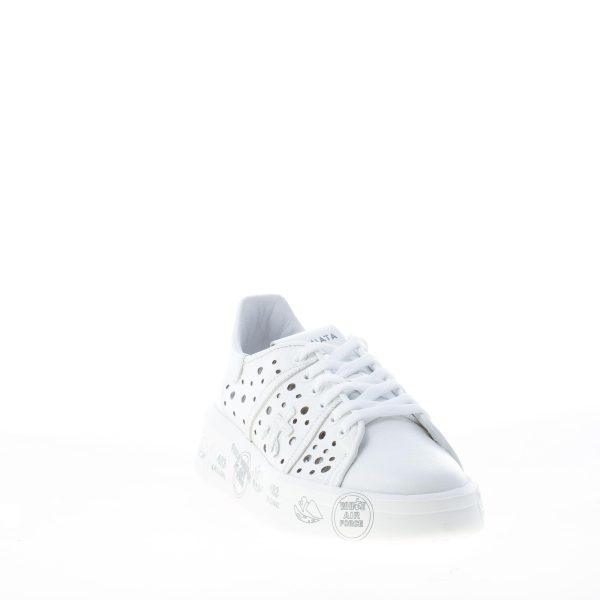 PREMIATA donna sneaker BELLE 5722 in pelle traforata BIANCO - immagine 2