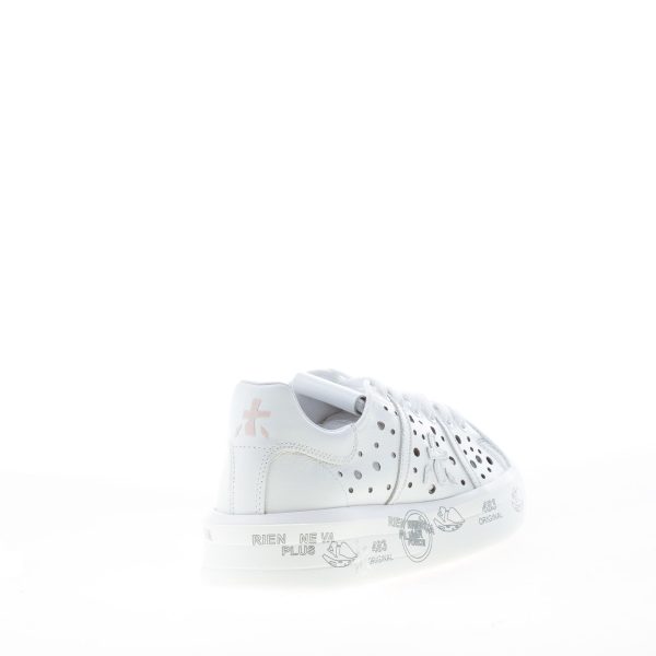 PREMIATA donna sneaker BELLE 5722 in pelle traforata BIANCO - immagine 3