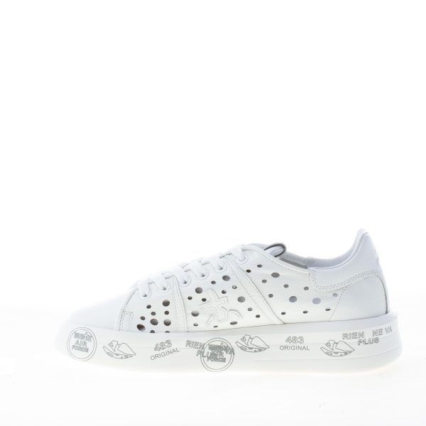 PREMIATA donna sneaker BELLE 5722 in pelle traforata BIANCO - immagine 5