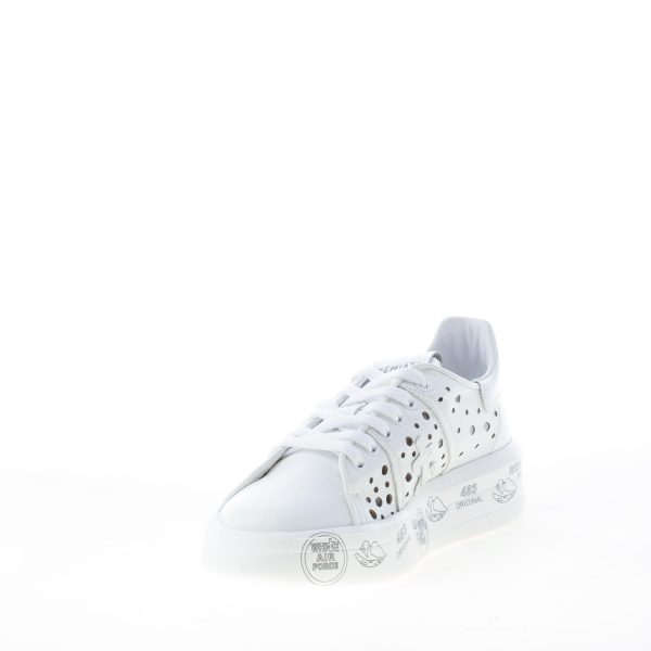 PREMIATA donna sneaker BELLE 5722 in pelle traforata BIANCO - immagine 6