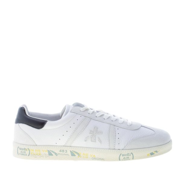 PREMIATA uomo sneaker BONNIE 5755 in pelle e camoscio BIANCO più nero