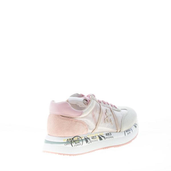PREMIATA donna sneaker Conny 5208 in camoscio e tessuto trasparente ROSA e GHIACCIO - immagine 3