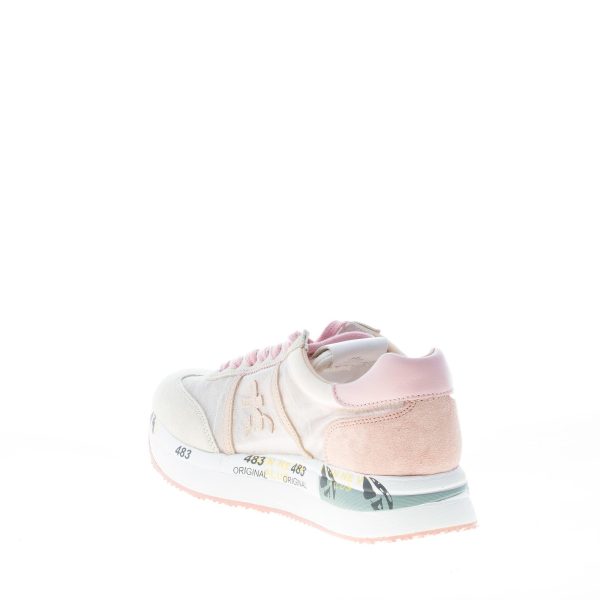 PREMIATA donna sneaker Conny 5208 in camoscio e tessuto trasparente ROSA e GHIACCIO - immagine 4