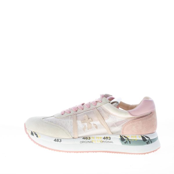 PREMIATA donna sneaker Conny 5208 in camoscio e tessuto trasparente ROSA e GHIACCIO - immagine 5