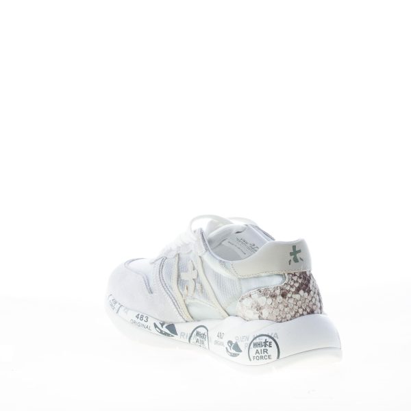 PREMIATA donna sneaker Layla 5651 in camoscio e tessuto trasparente GRIGIO più pitone - immagine 4