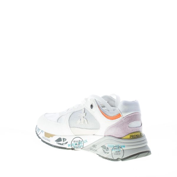 PREMIATA donna sneaker MASE 5664 in camoscio e tessuto BIANCO e argento - immagine 4