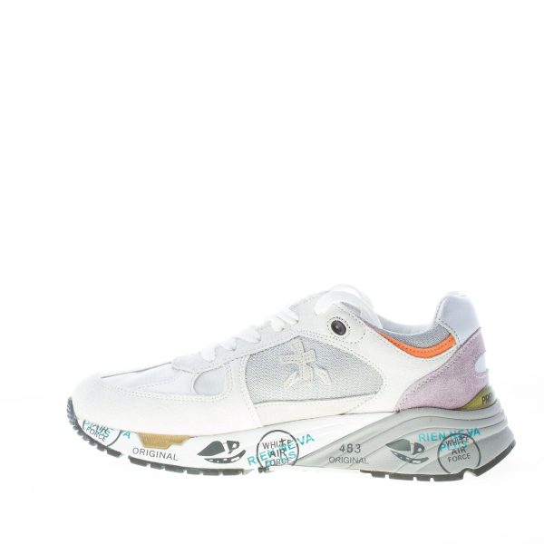 PREMIATA donna sneaker MASE 5664 in camoscio e tessuto BIANCO e argento - immagine 5