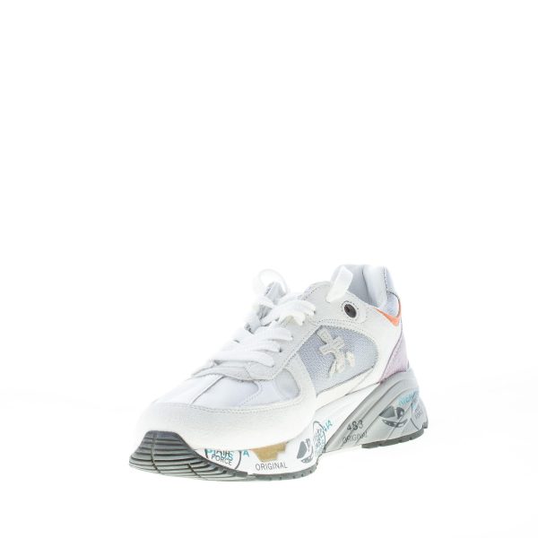 PREMIATA donna sneaker MASE 5664 in camoscio e tessuto BIANCO e argento - immagine 6