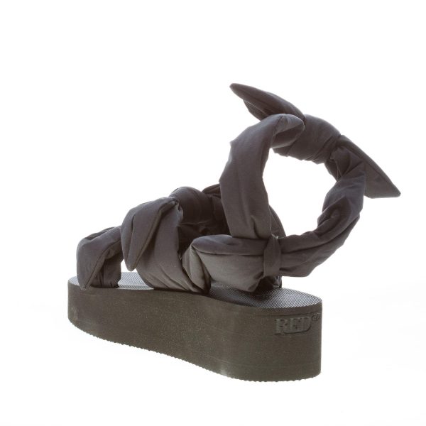 RED VALENTINO donna sandalo in taffetà NERO con maxi fiocchi. Zeppa 4,5 cm - immagine 4